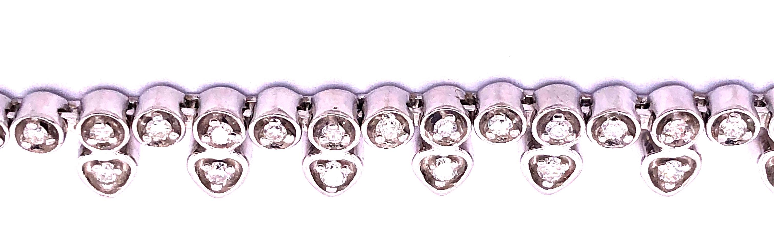 14 Karat White Gold Fancy Necklace with Diamonds For Sale 4