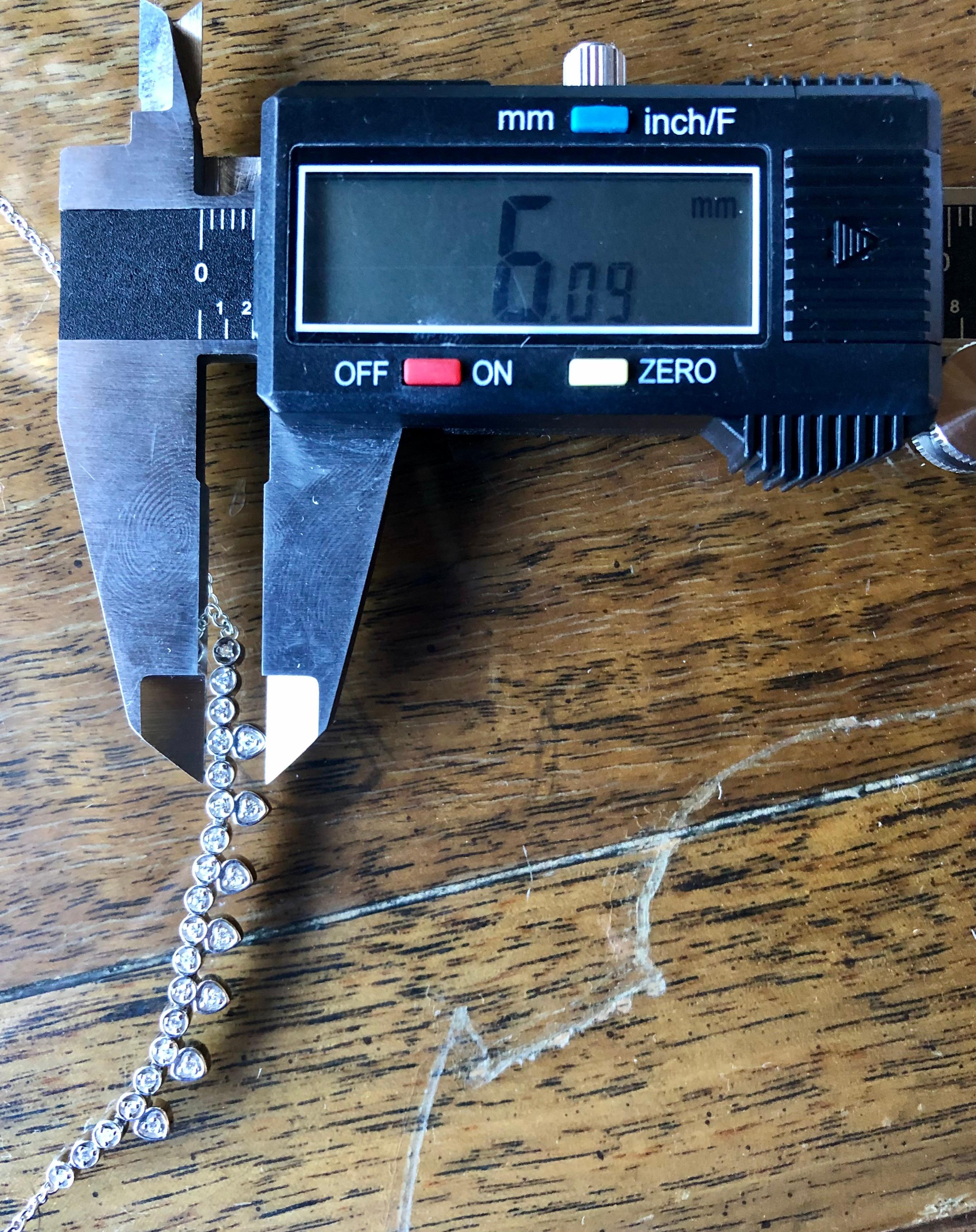 14 Karat White Gold Fancy Necklace with Diamonds For Sale 5