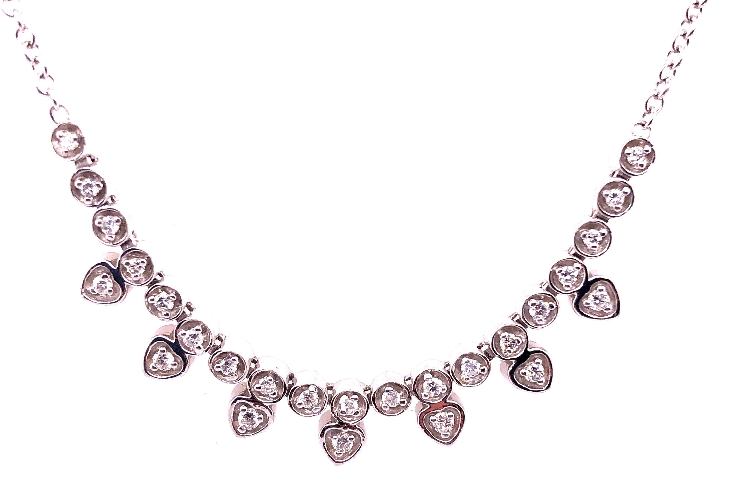 Modern 14 Karat White Gold Fancy Necklace with Diamonds For Sale