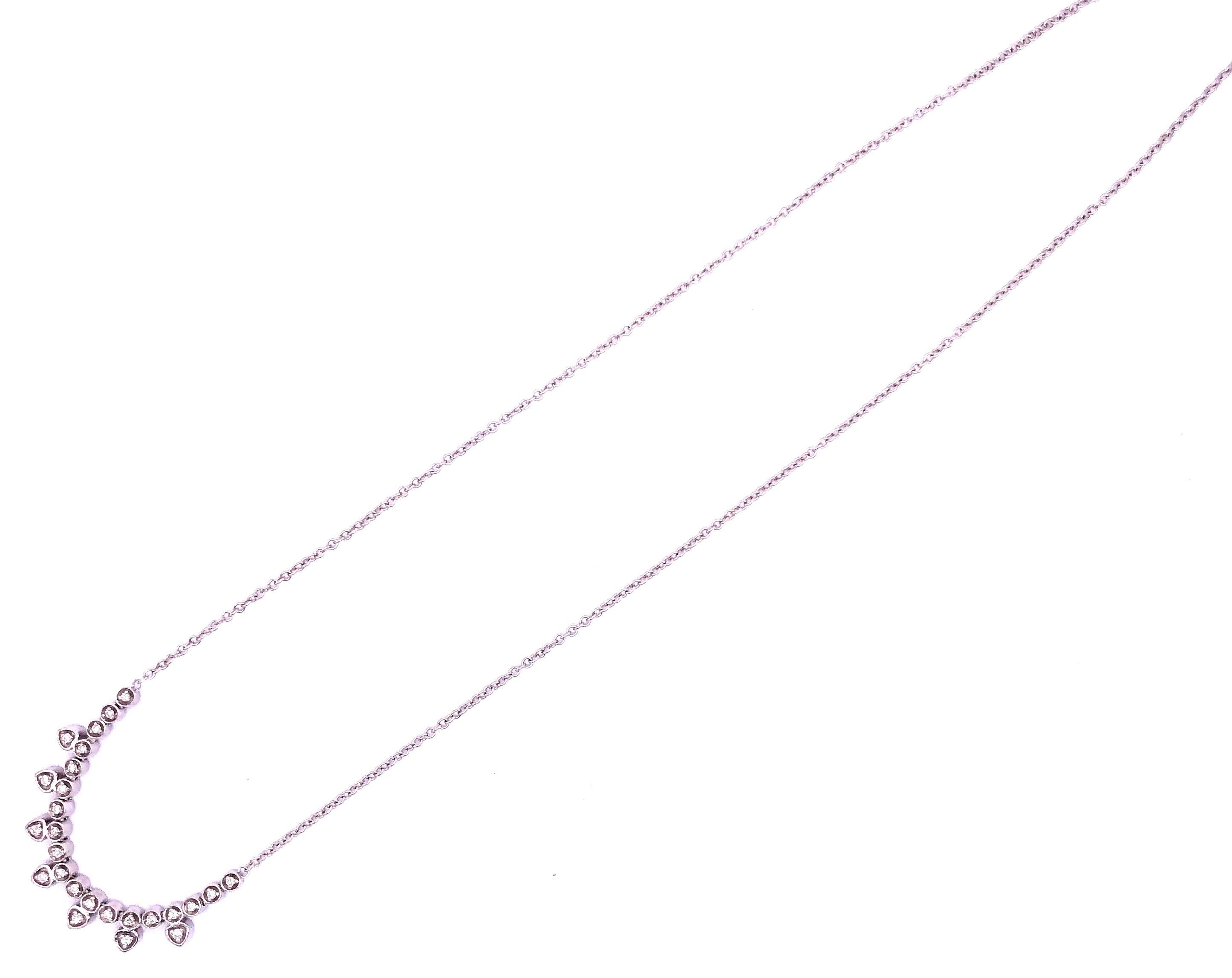 Round Cut 14 Karat White Gold Fancy Necklace with Diamonds For Sale