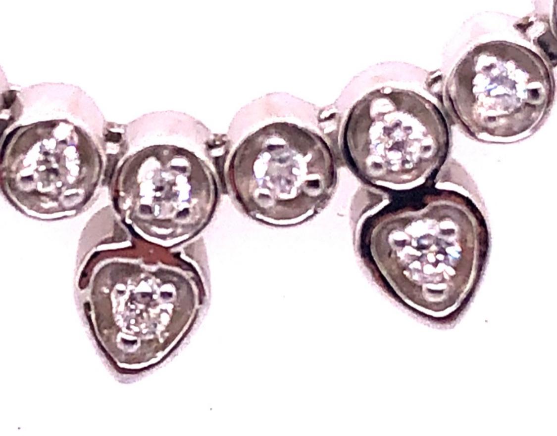 Women's or Men's 14 Karat White Gold Fancy Necklace with Diamonds For Sale