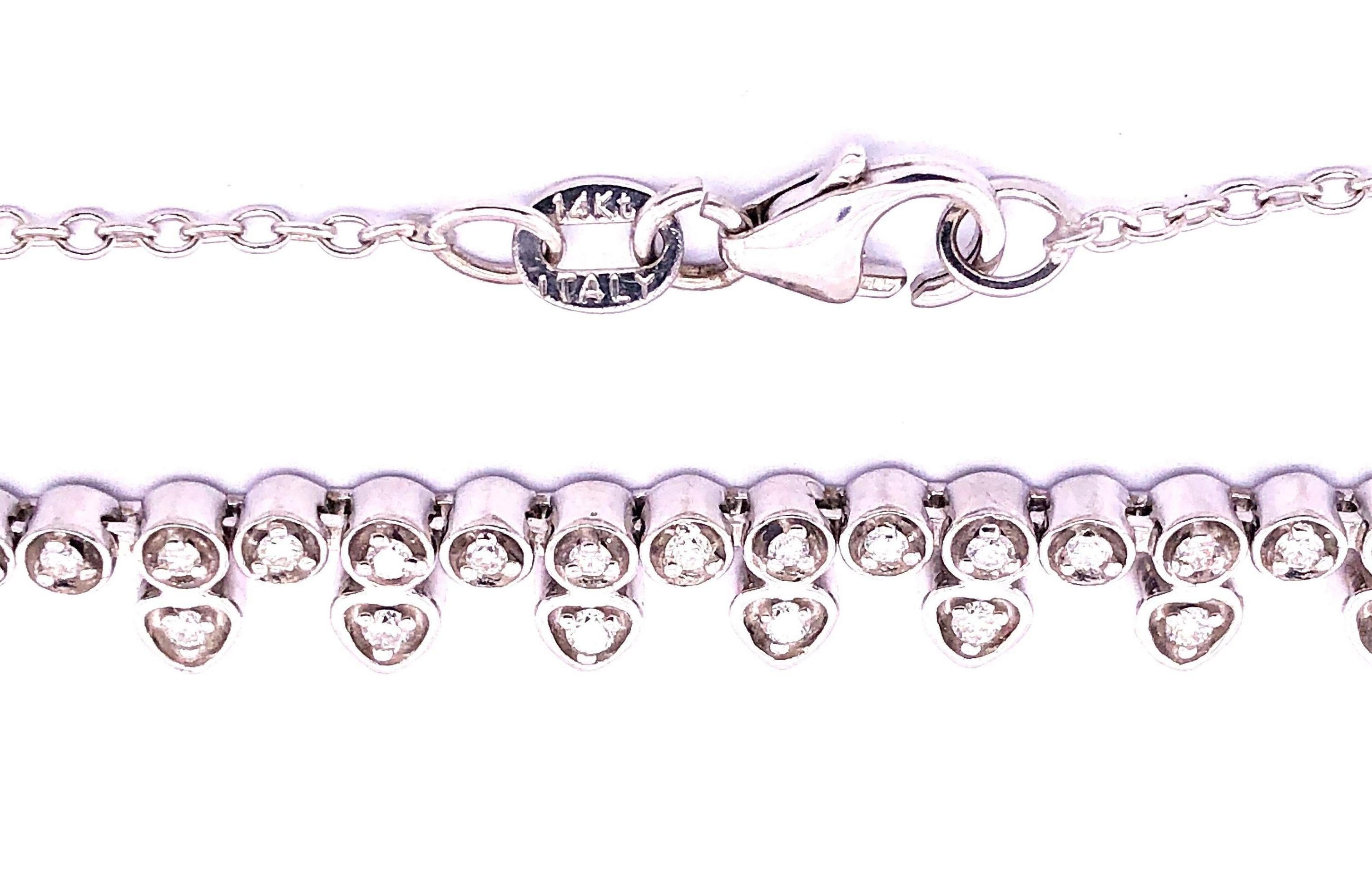 14 Karat White Gold Fancy Necklace with Diamonds For Sale 2