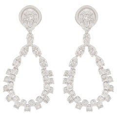 Pendientes Colgantes de Diamantes de Oro Blanco de 14 Kilates, 1,82 Quilates, Claridad SI y Color HI