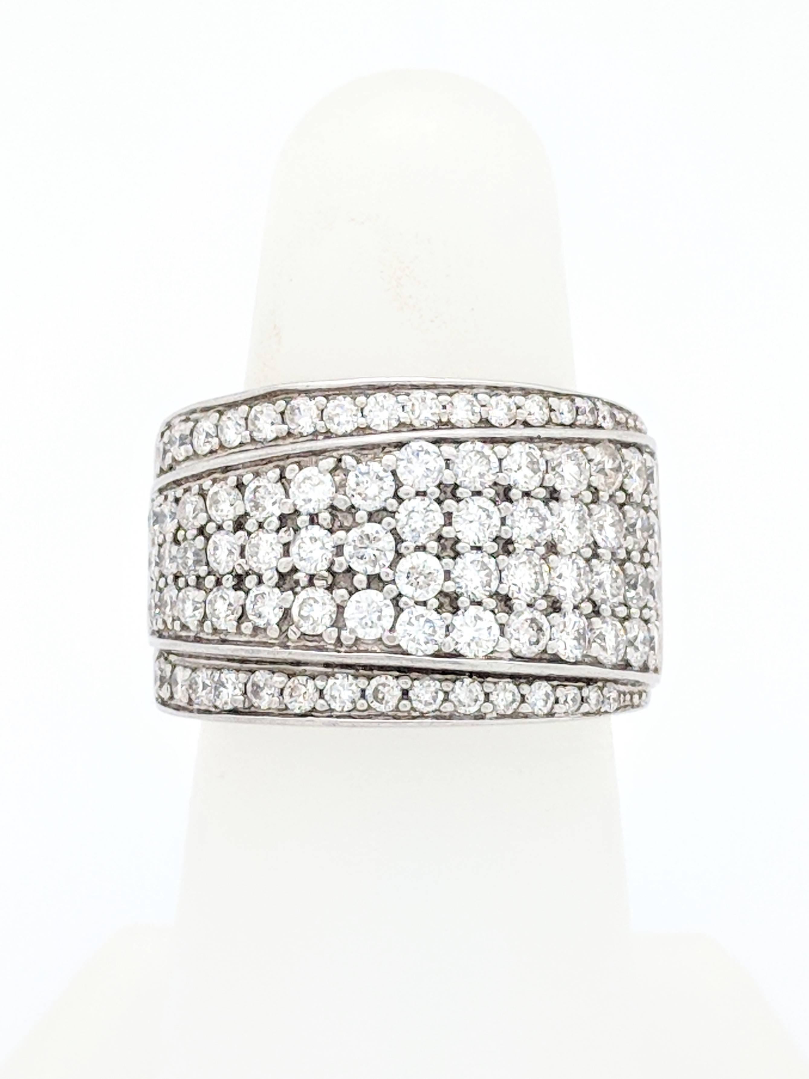 Unique 14KT White Gold 2ctw Diamond Cluster Right Hand Ring Size 6

You are viewing a Unique Diamond Cluster Ring.  This ring features (79) natural round diamonds that we estimate to be 2ctw, SI1 clarity, and G/H color.  The ring weighs 11 grams and