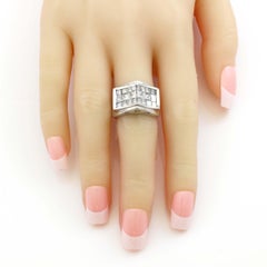 14 Karat White Gold 2 Carat Invisible Set of Vintage Ring