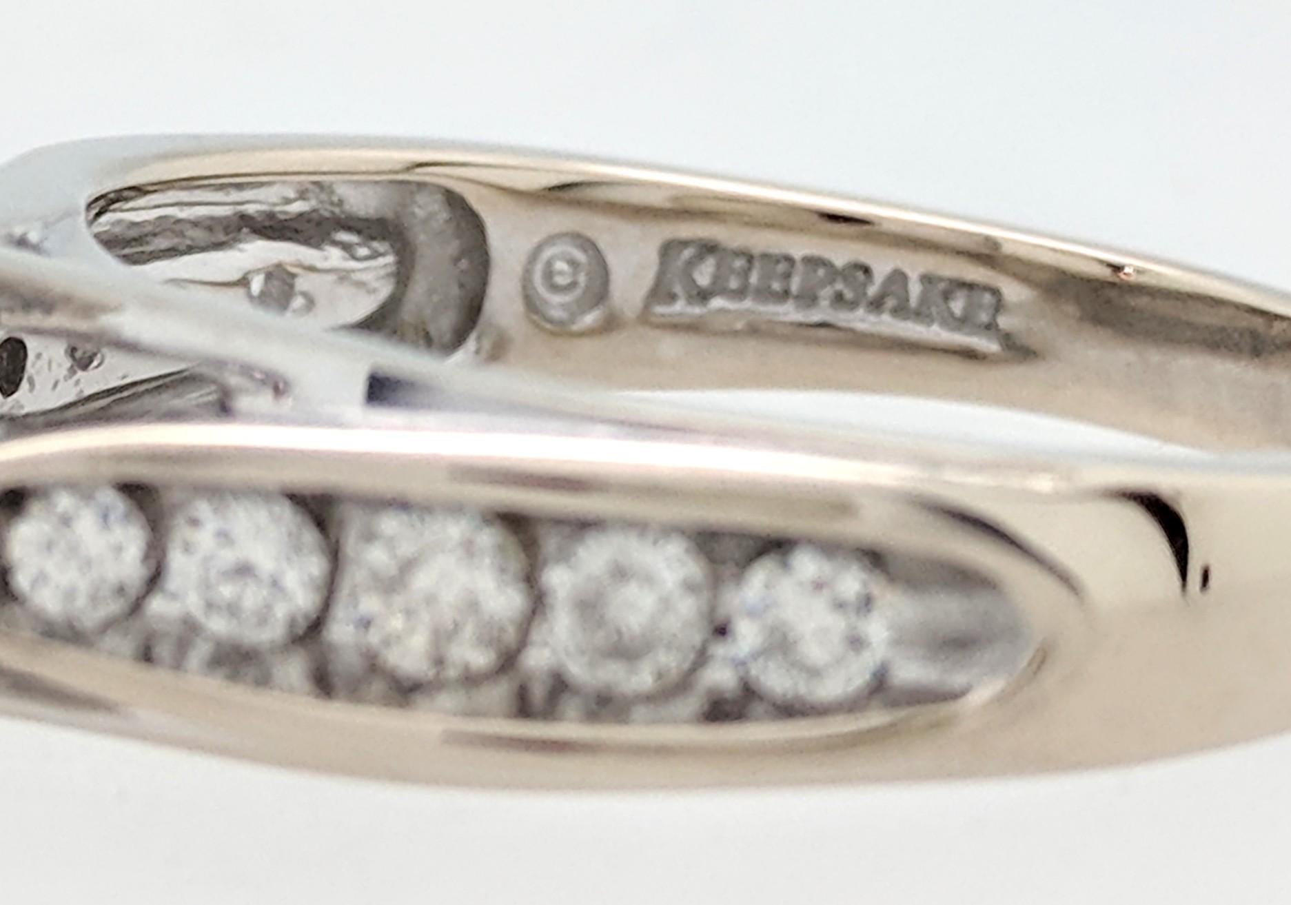 14 Karat White Gold .20 Carat Princess Cut Diamond Halo Engagement Ring 5