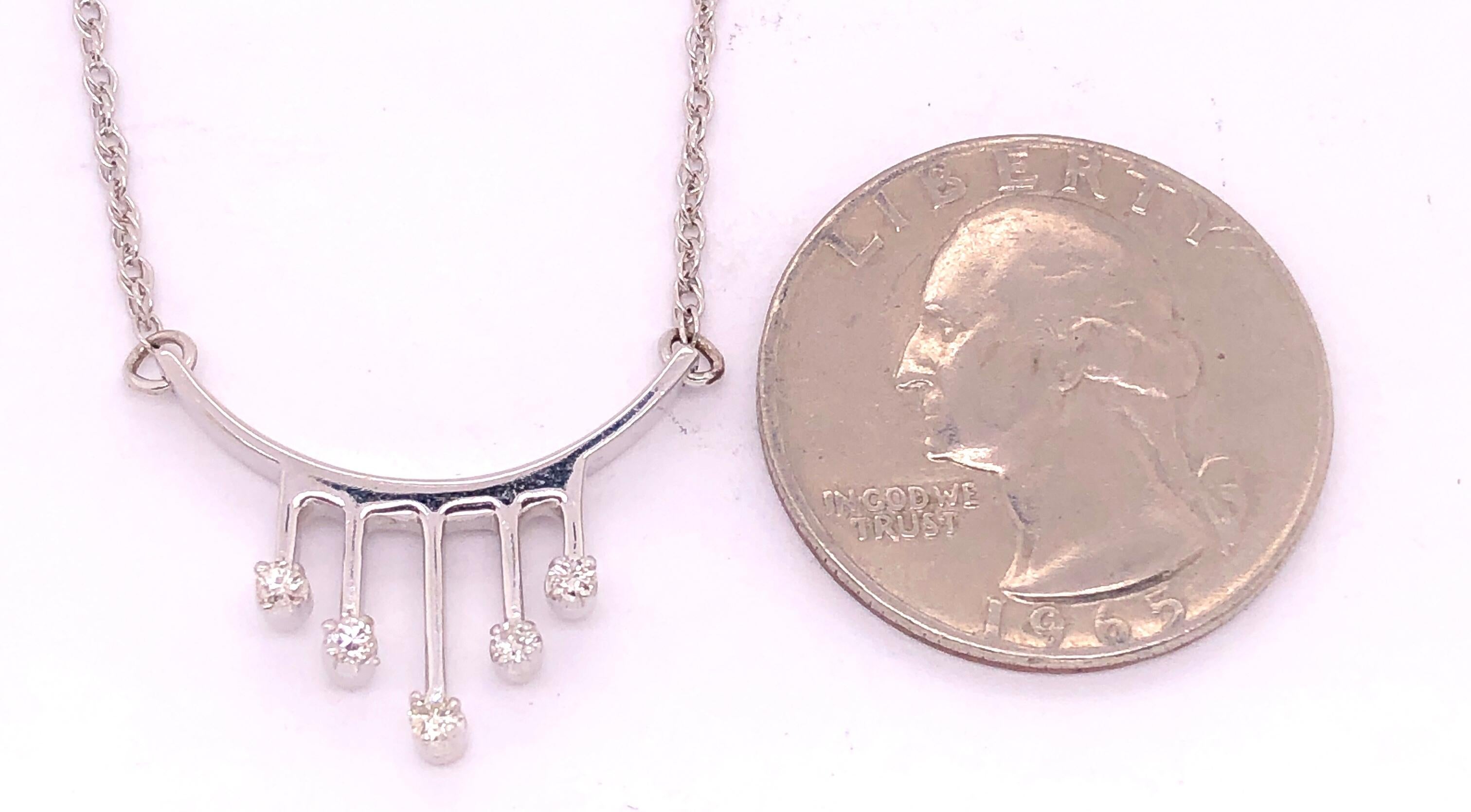 14 Karat White Gold Fancy Necklace with Diamonds For Sale 6