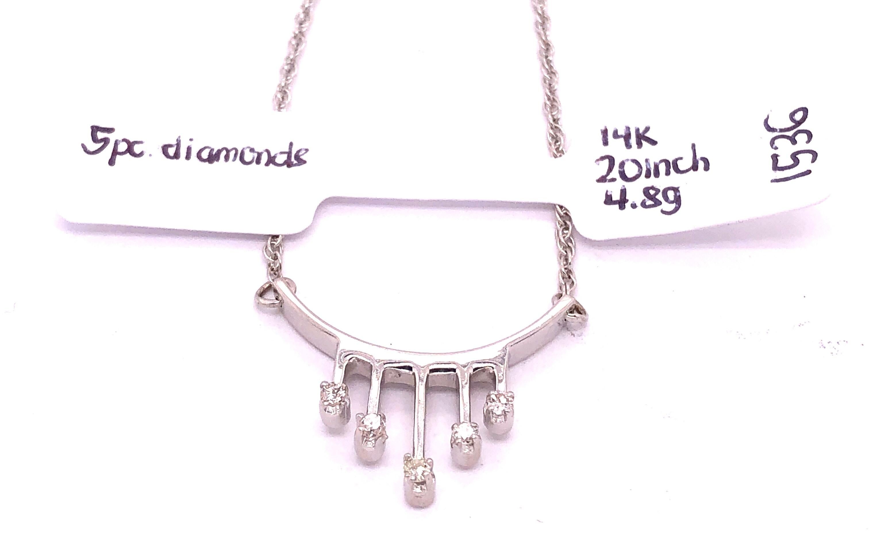 14 Karat Weißgold Ausgefallene Halskette mit Diamanten im Angebot 7