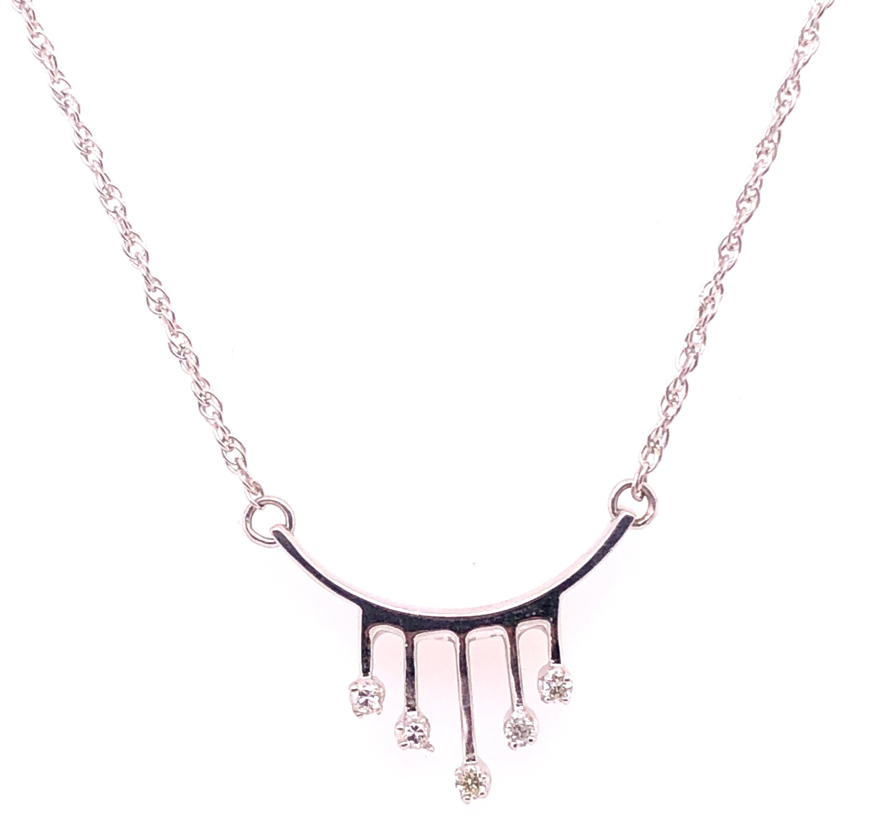 Contemporary 14 Karat White Gold Fancy Necklace with Diamonds For Sale