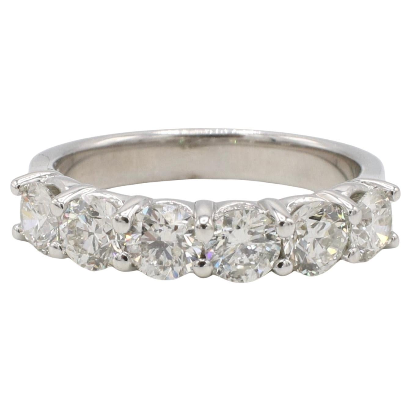 14 Karat White Gold 2.00 Carat Natural Diamond Half Round Wedding Band Ring