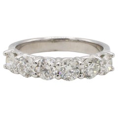 Anello nuziale mezzo tondo con diamante naturale da 2,00 carati in oro bianco 14 kt.
