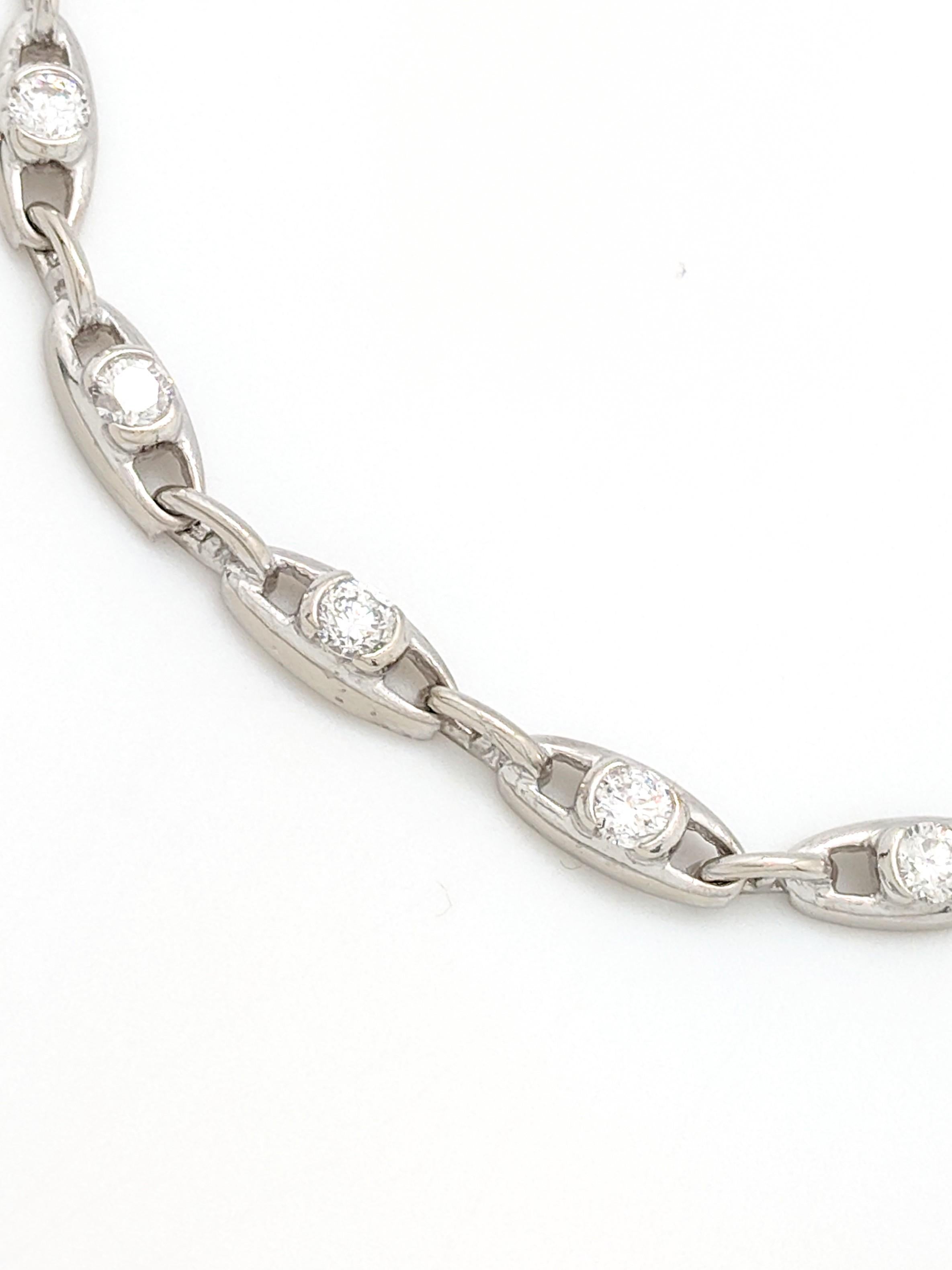 14 Karat White Gold 2.25 Carat Diamond Tennis Bracelet In Good Condition In Gainesville, FL