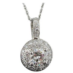 14 Karat White Gold 2.41 Carat Total Weight Diamond Pendant