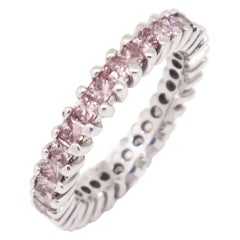 14 Karat White Gold 2.53 Carat Fancy Purple Princess Diamond Eternity Band