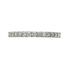 14 Karat White Gold .26 Carat Diamond Stackable Wedding Band Ring