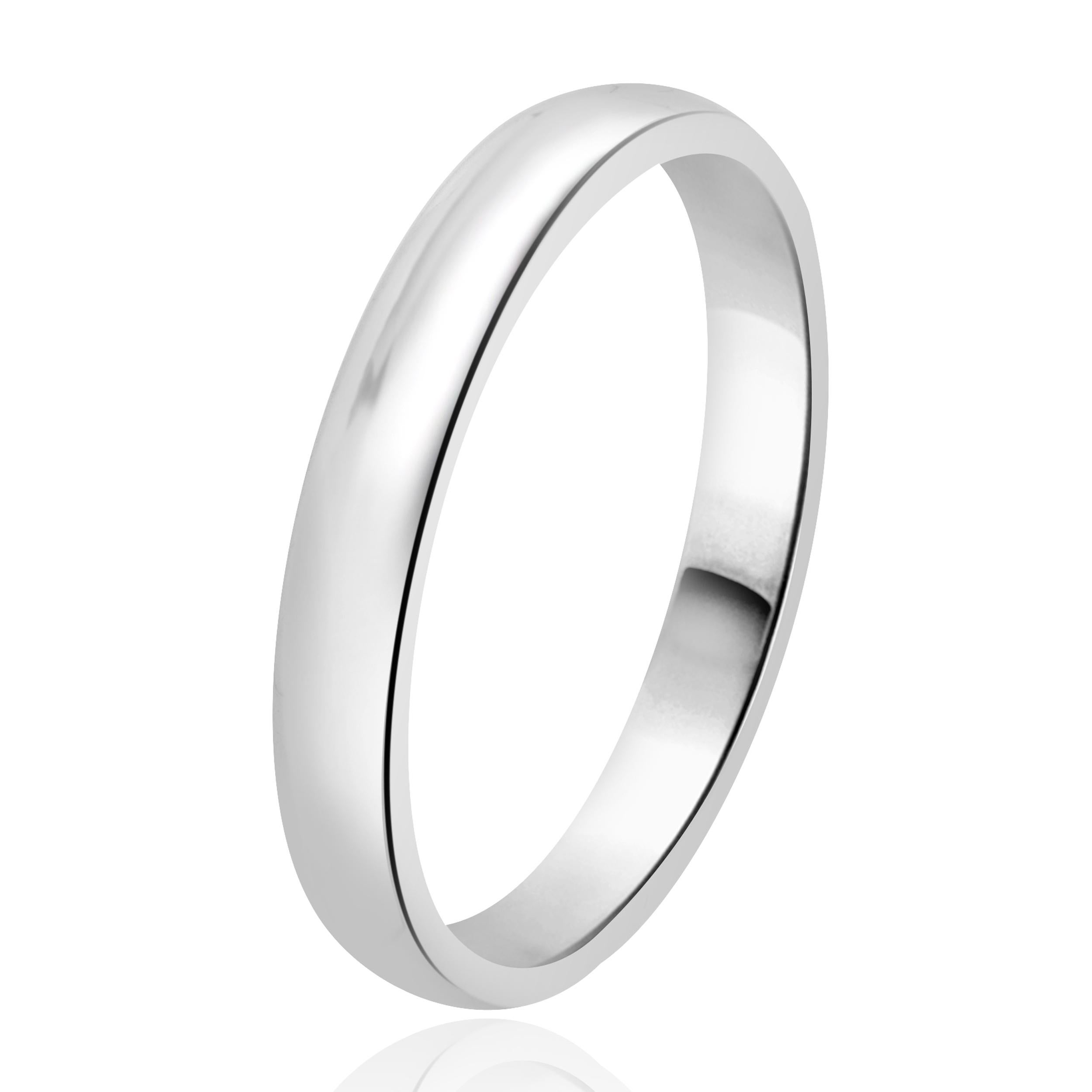 Designer: custom
Material: 14K white gold 
Dimensions: ring measures 2.70mm wide
Weight: 1.92 grams
Size: 6 (complimentary sizing available) 
