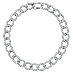 14 Karat Weißgold 2,85 Karat Diamant-Gliederarmband
