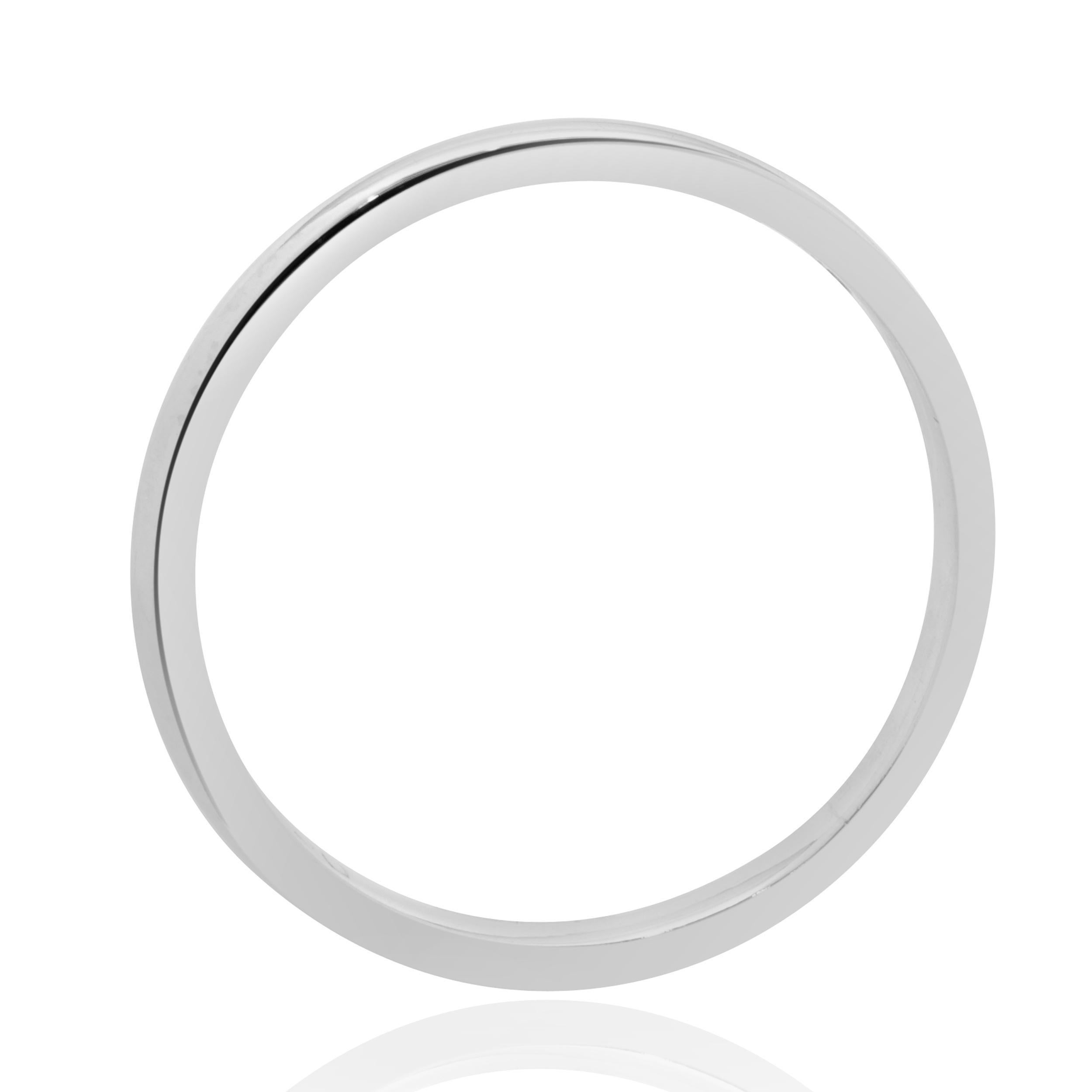 Women's or Men's 14 Karat White Gold 2MM Band For Sale