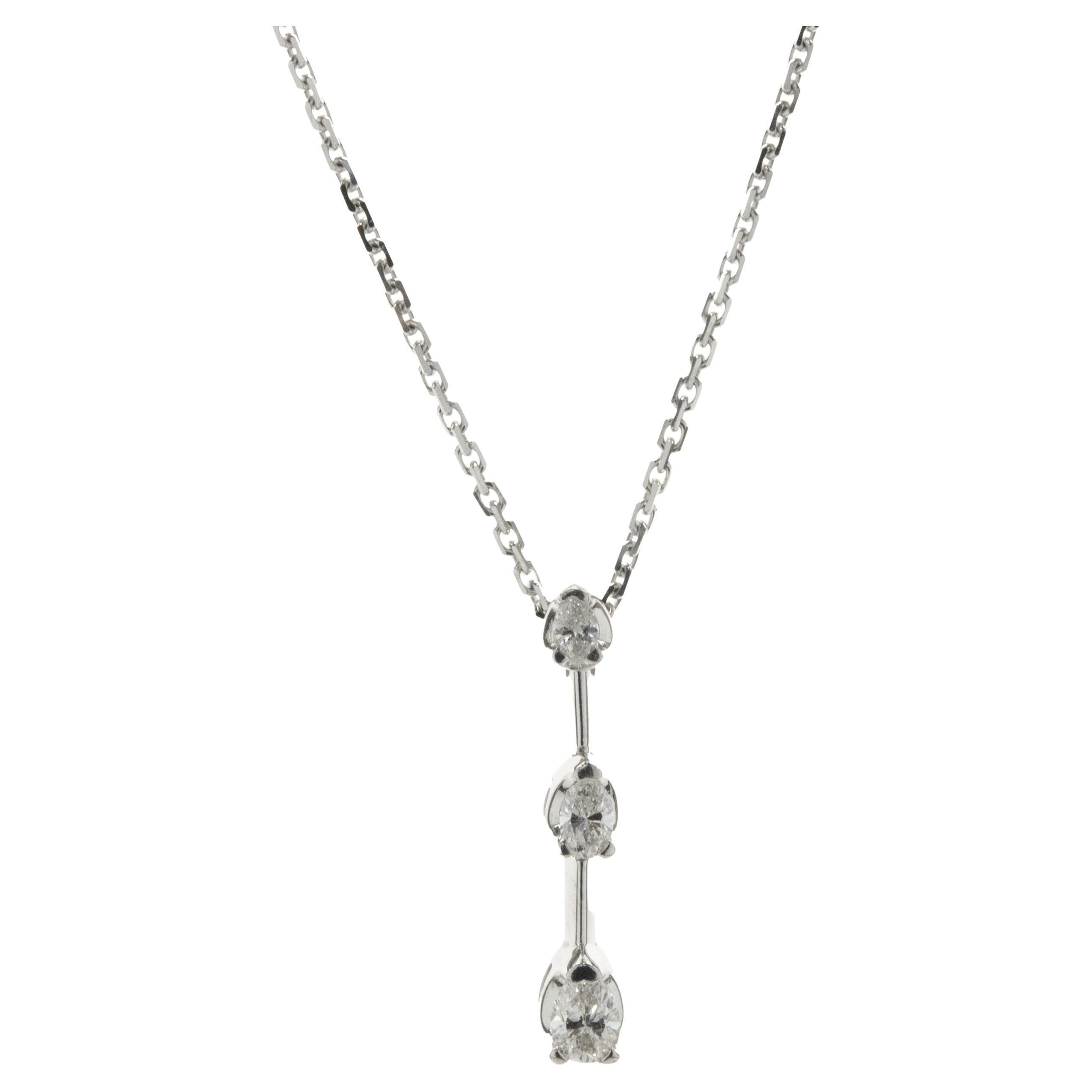 LALI Jewels 14K White Gold 0.47ctw Diamond Petal Necklace, 2.63 grams main image 0