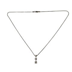 14 Karat White Gold 3 Diamond Pendant Necklace #18916