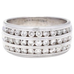 3-reihiges Milgrain-Ring aus 18 Karat Weißgold