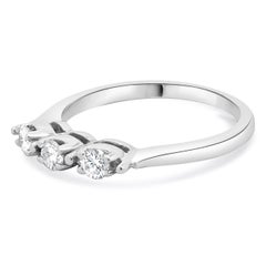 14 Karat White Gold 3 Stone Diamond Band