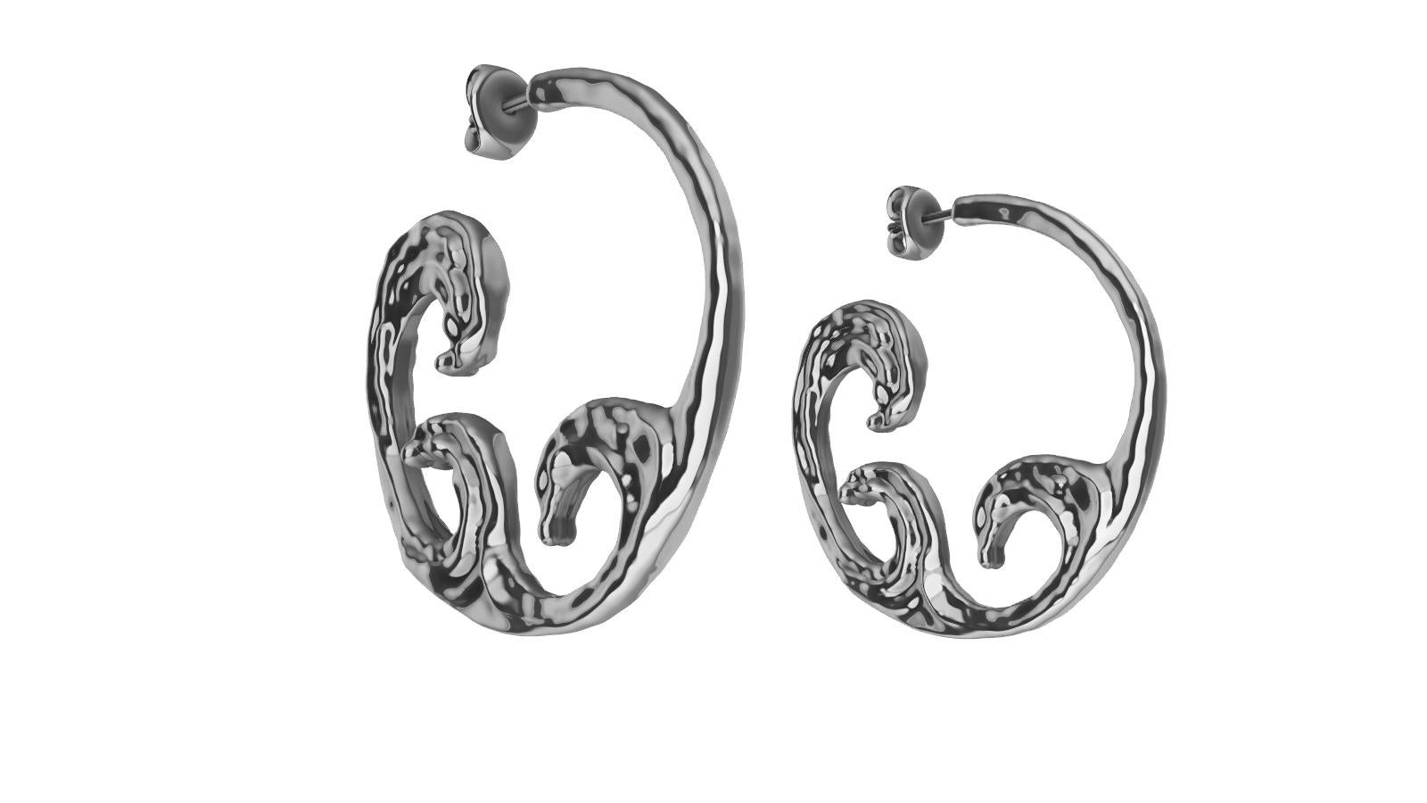 14 Karat White Gold 3 Wave Hoop Earrings, Tiffany designer, Thomas Kurilla Welcomes the new Light , Water, Mind Collection. 2 herniated discs in 2018 , and the discovery of Cyrotherapy in 2020. This passion for the light on the ocean reflecting and