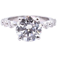 14 Karat White Gold 3.01 Carat Diamond Engagement Ring 14 Karat White Gold 3.01 Carat Diamond Engagement Ring