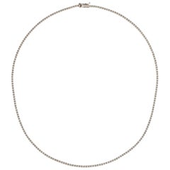 14 Karat White Gold 3.12 Carat Diamond Tennis Necklace