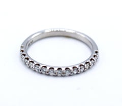 14 Karat White Gold .32 Carat Half Round Natural Diamond Eternity Band Ring