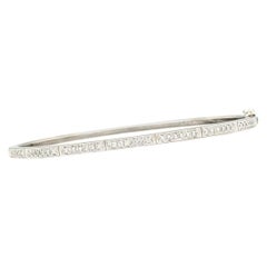 14 Karat White Gold .33 Carat Diamond Bracelet Bangle
