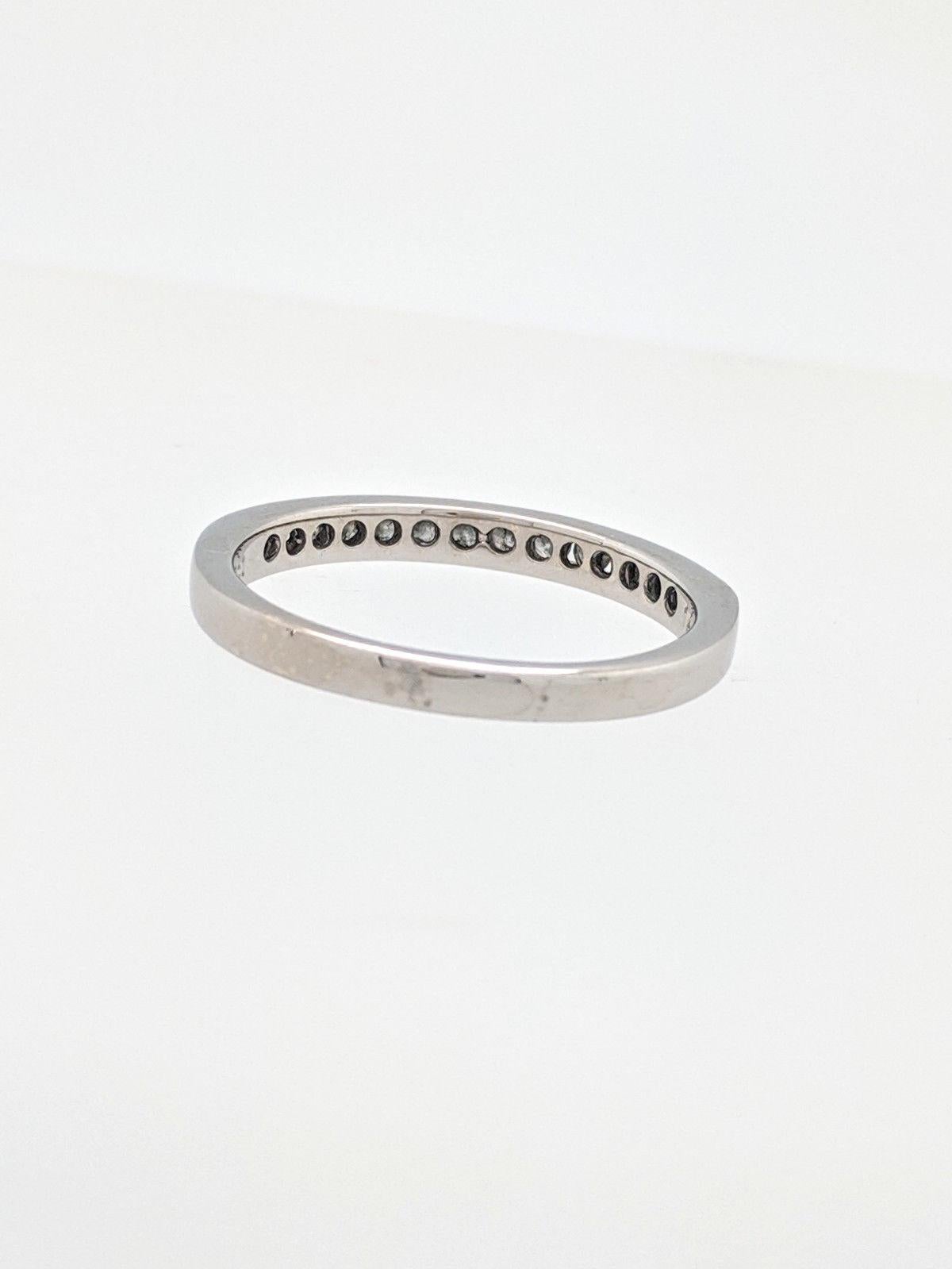 Women's 14 Karat White Gold .35 Carat Diamond Channel Set Stackable Wedding Band Ring For Sale