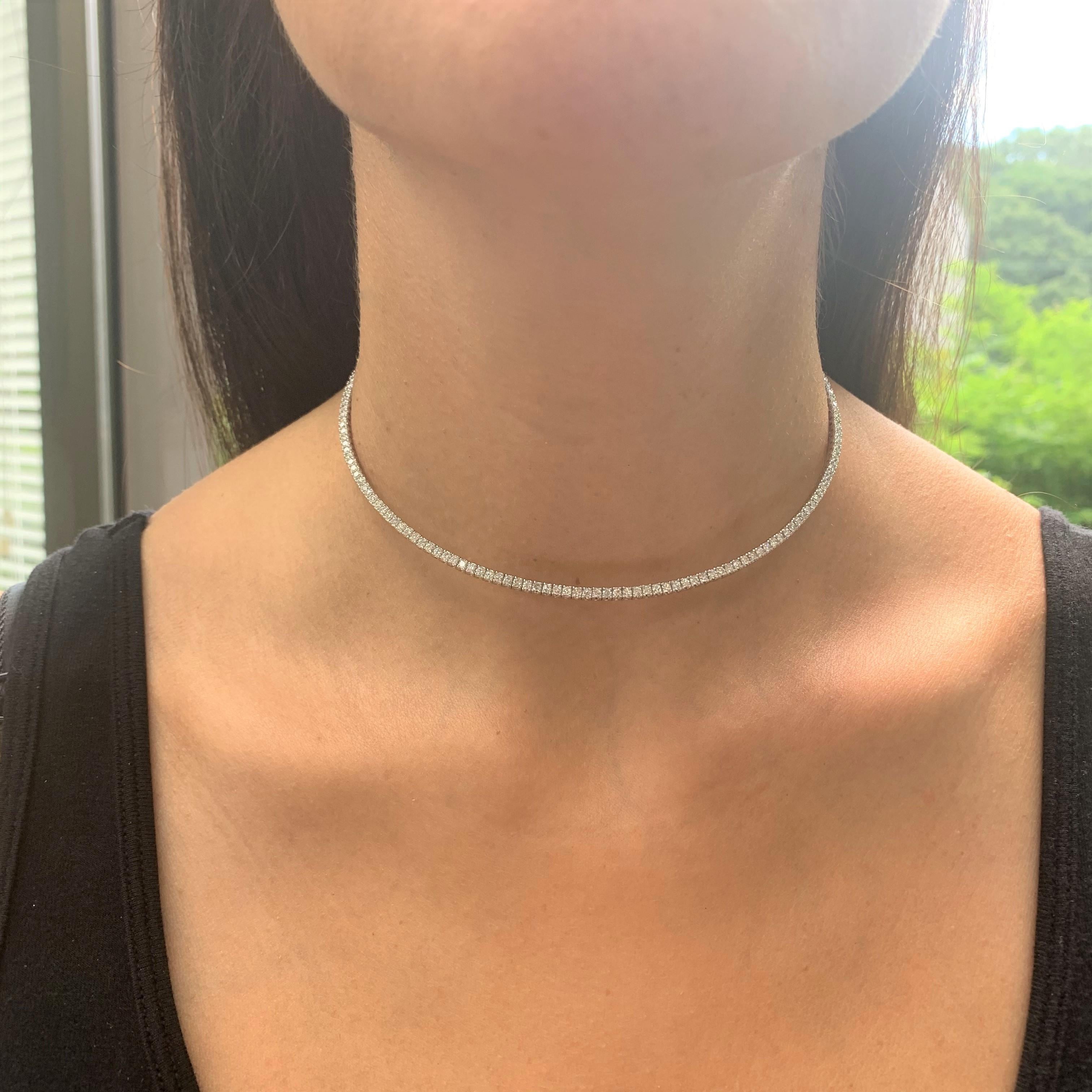 white gold collar necklace