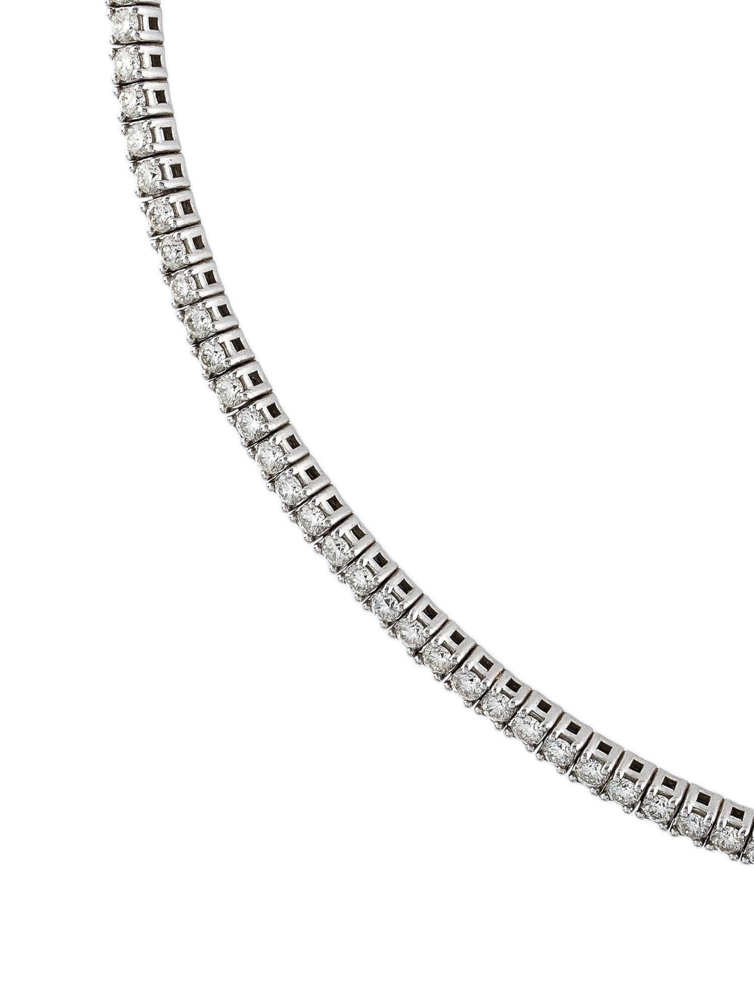 Contemporary 14 Karat White Gold 3.56 Carat Diamond Choker Collar Necklace For Sale