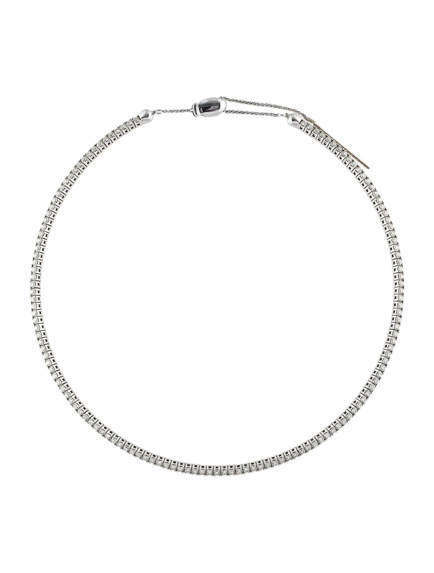 Collier ras du cou en or blanc 14 carats avec diamants de 3,56 carats en vente 2