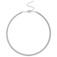 14 Karat White Gold 3.56 Carat Diamond Choker Collar Necklace
