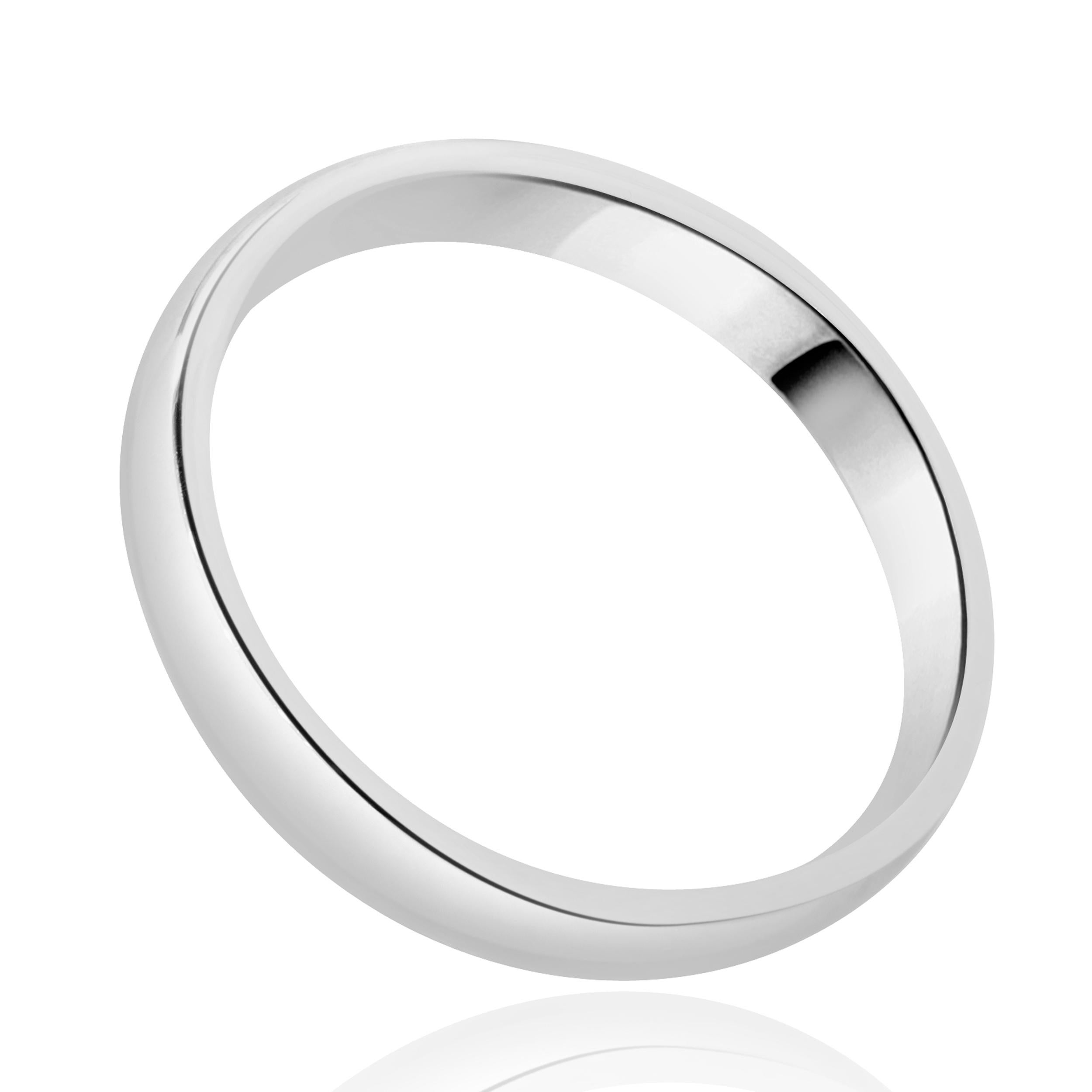 14 Karat White Gold 3MM Band In Excellent Condition For Sale In Scottsdale, AZ