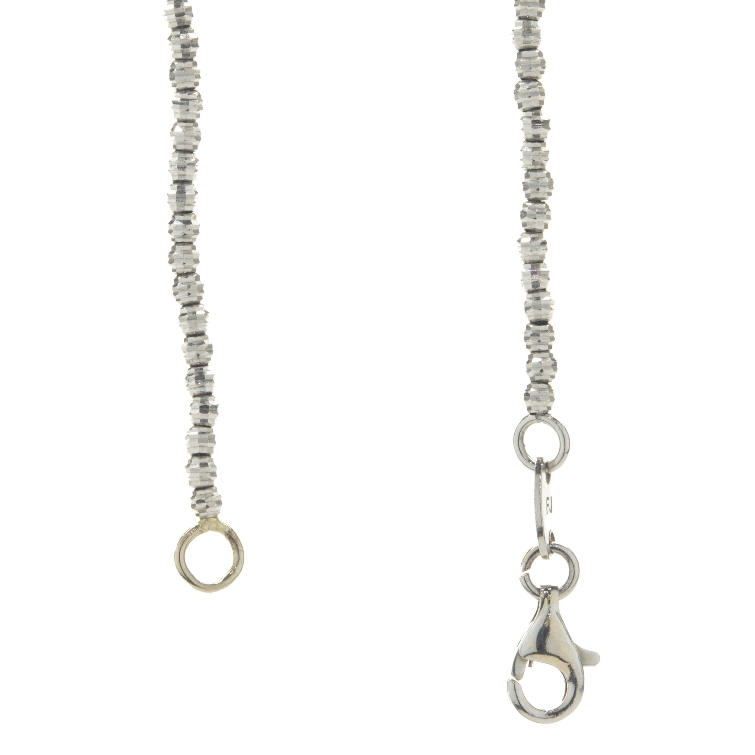 14 Karat White Gold 3MM Diamond Cut Ball Chain  In Excellent Condition For Sale In Scottsdale, AZ