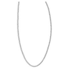 14 Karat White Gold 4 Prong Diamond Tennis Necklace