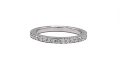 14 Karat White Gold .40 Carat Half Natural Diamond Wedding Band Ring