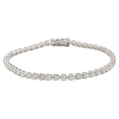 14 Karat Weißgold 4,42 Karat Naturdiamant Tennis Line Armband