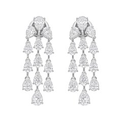 Pendientes de oro blanco de 14 quilates con forma de araña de diamantes naturales SI/H de 4,45 quilates
