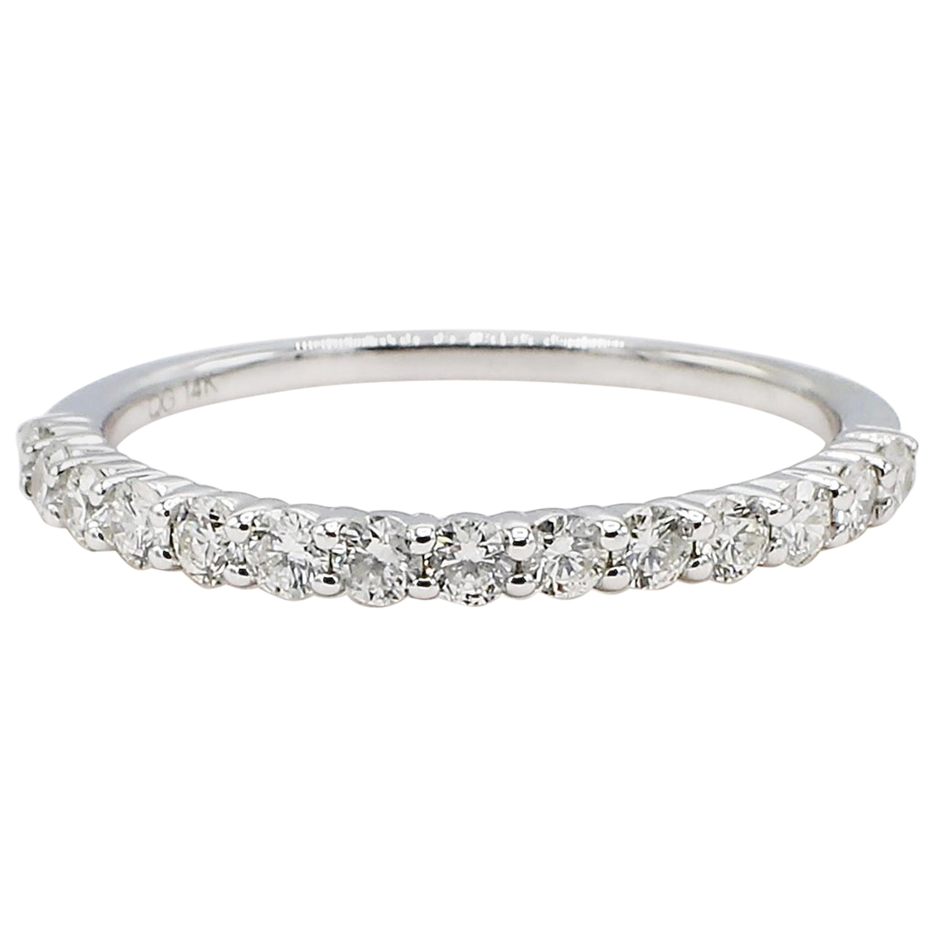 14 Karat White Gold .45 Carat Natural Diamond Anniversary Band Ring