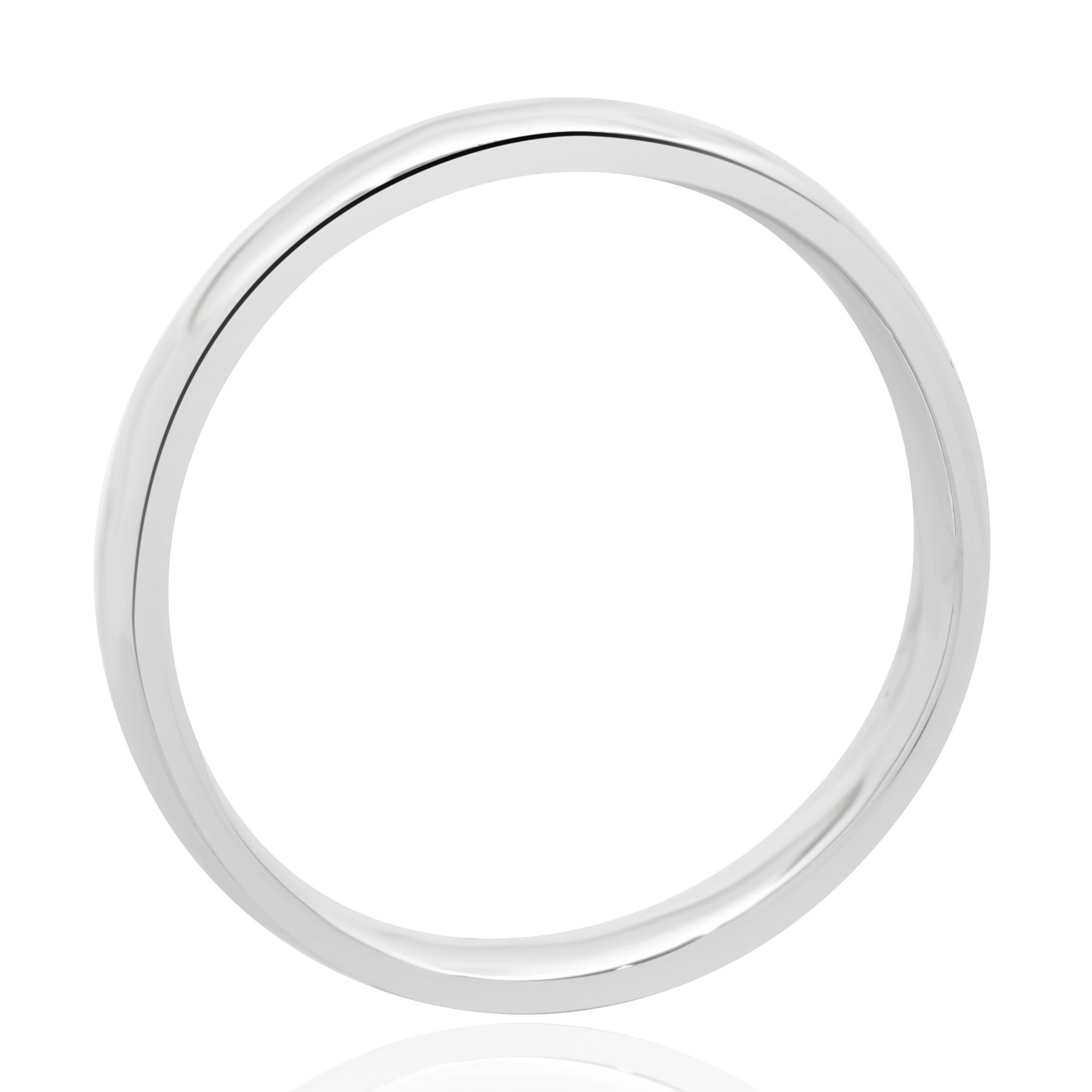 Women's 14 Karat White Gold 4MM Band For Sale