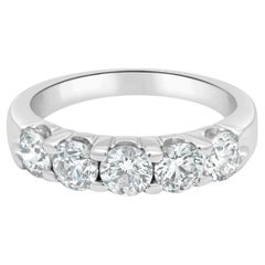 14 Karat White Gold 5 Diamond Band