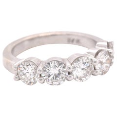 14 Karat White Gold 5-Stone 2.00 Carat Diamond and Band