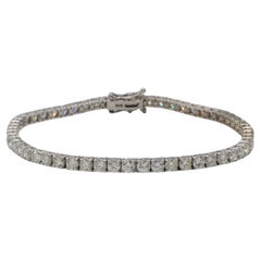 Bracciale Tennis Line in oro bianco 14 carati con diamanti naturali da 5,82 carati
