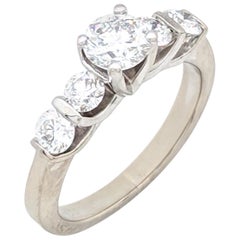 14 Karat White Gold .61 Carat Natural Round Brilliant Cut Diamond Ring SI2/H