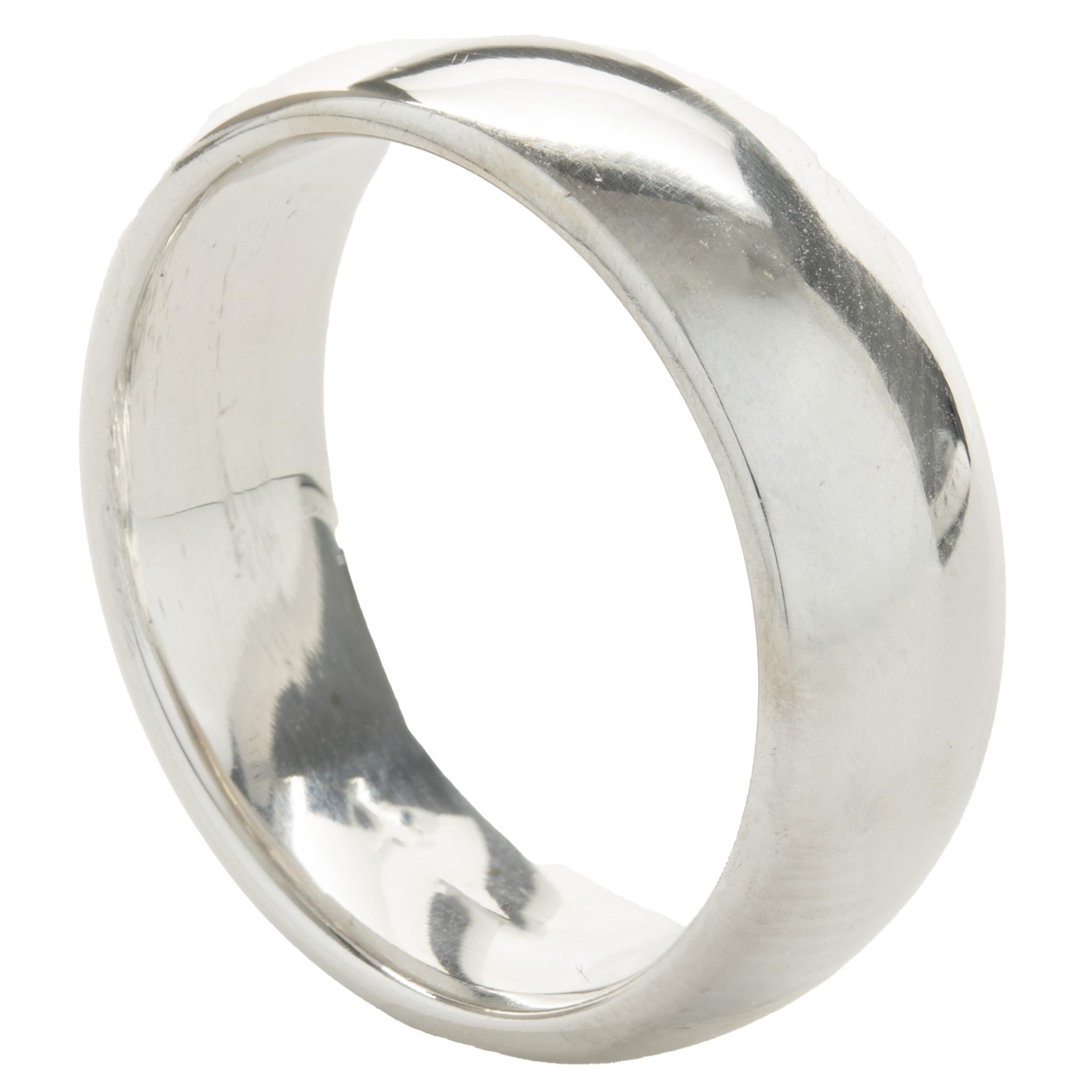 Women's or Men's 14 Karat White Gold Band For Sale