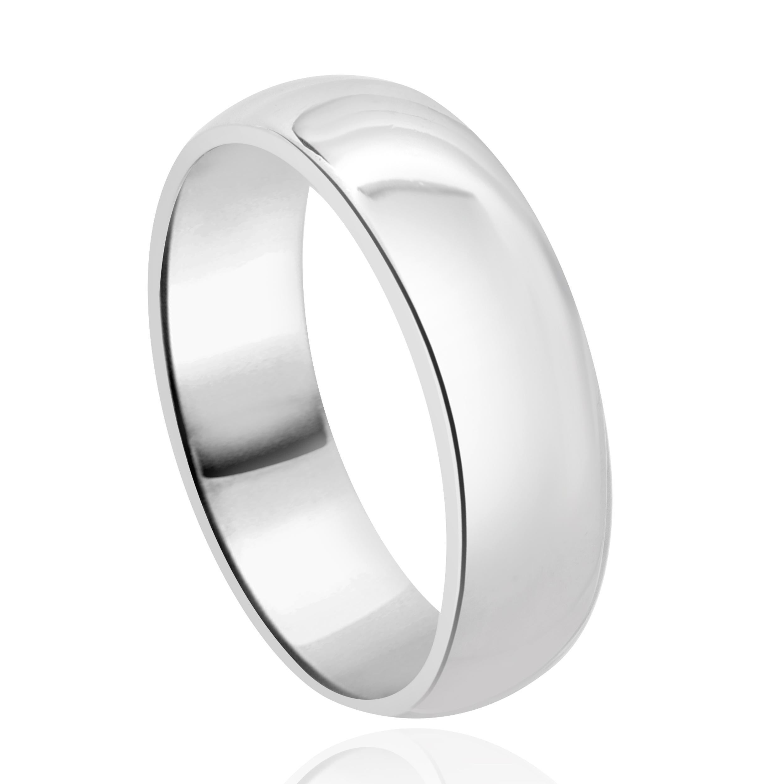 Designer: custom
Material: 14K white gold
Dimensions: ring measures 6mm wide
Weight: 6.83 grams
Size: 8.25 (complimentary sizing available)